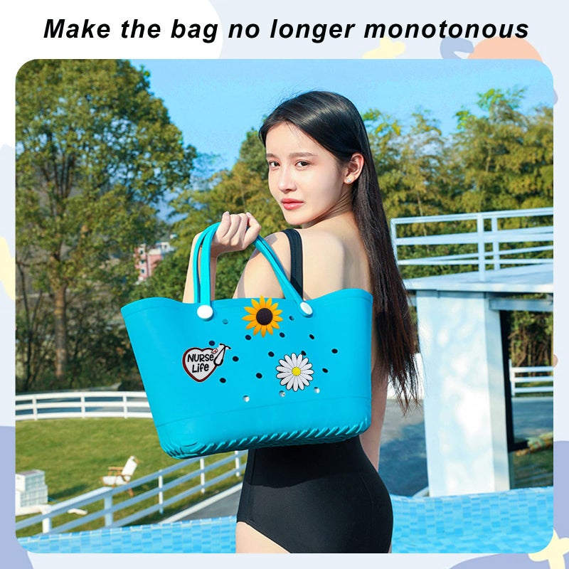 Lckaey Rubber Beach Bag Accessories-PVC Rubber decoration-for EVA Purse Bogg Inserts Y064figure 28 - Image 3